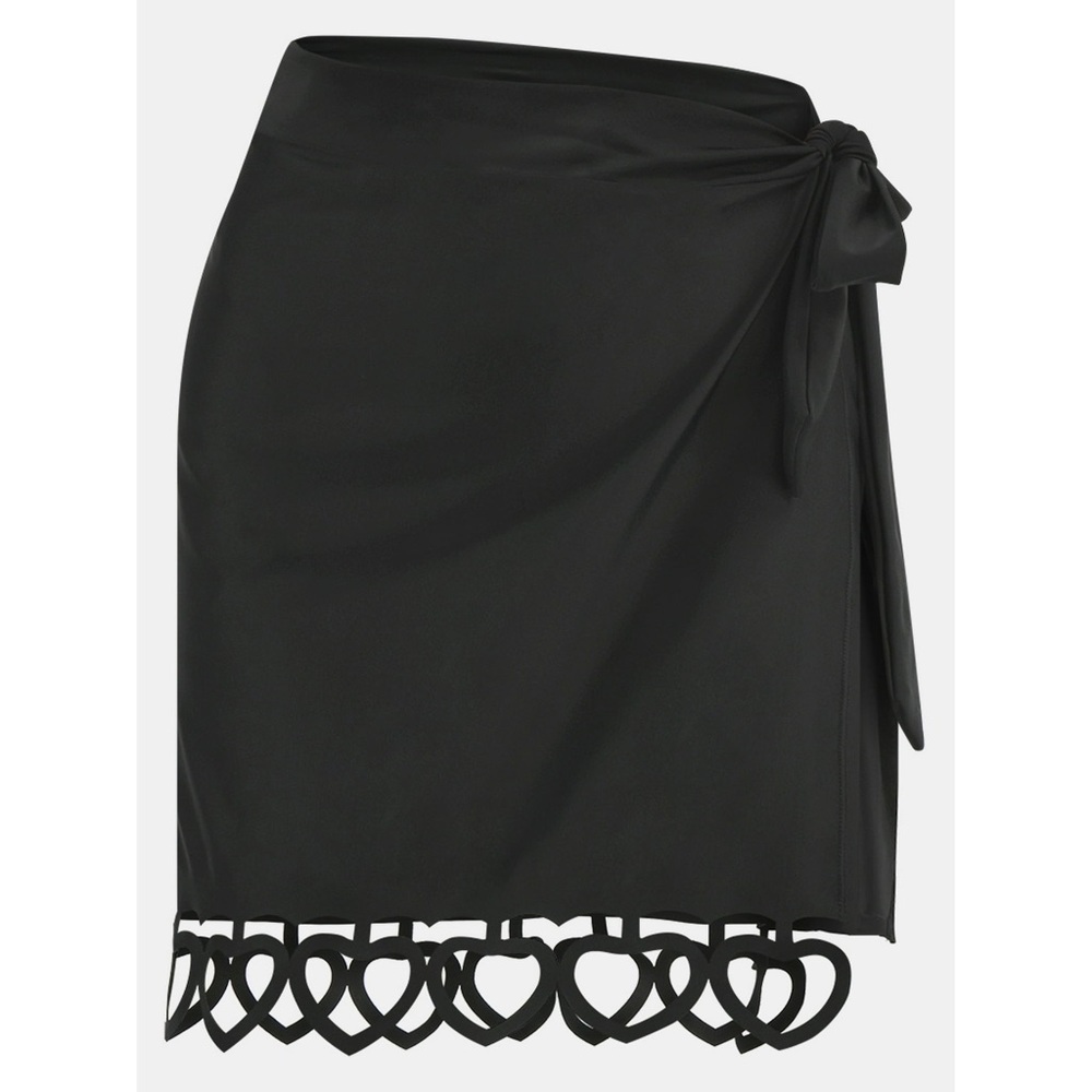 NWT Paris Hilton Heart Cut Out Coverup Wrap Skirt - L - Picture 3 of 12